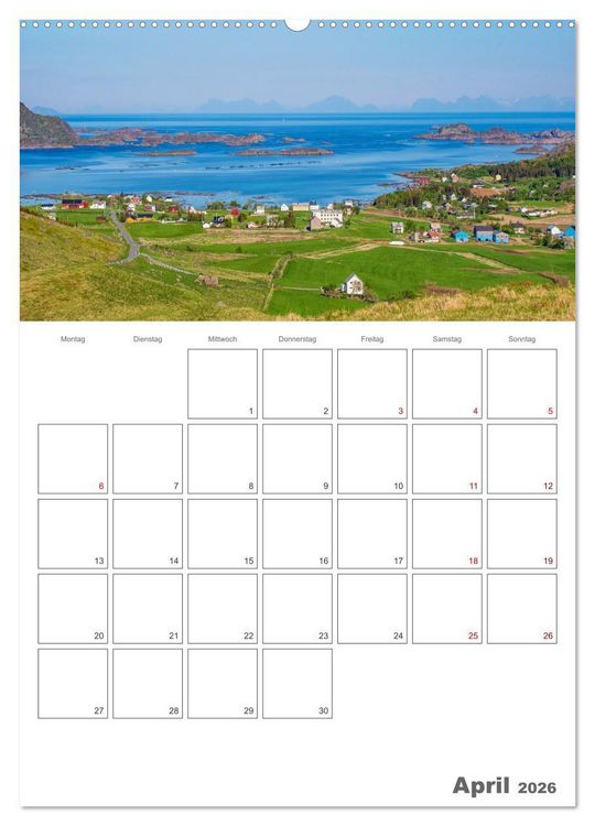 Produktbild: Norwegen - Reiseplaner (Wandkalender 2026 DIN A2 hoch), CALVENDO Monatskalender
