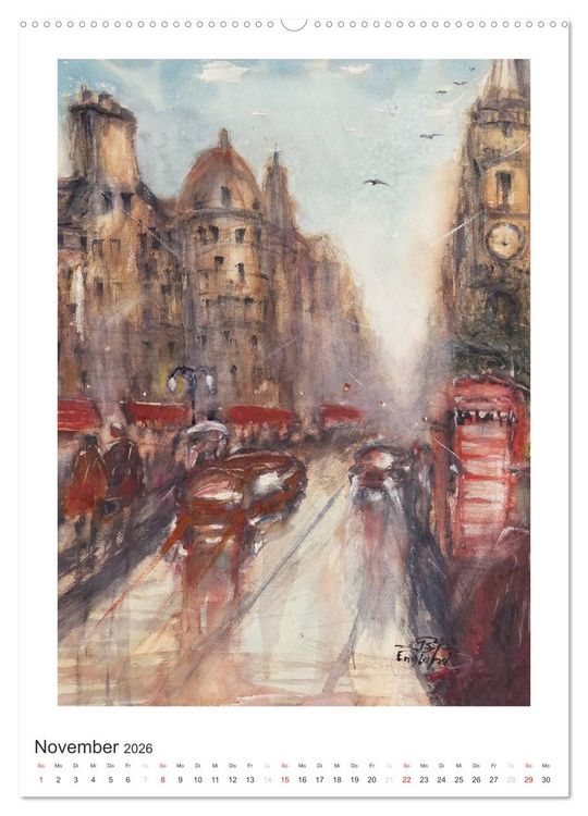 Produktbild: Ein Hauch von Impressionismus &ndash; Aquarelle von Isolde G&auml;nesch (hochwertiger Premium Wandkalender 2026 DIN A2 hoch), Kunstdruck in Hochglanz