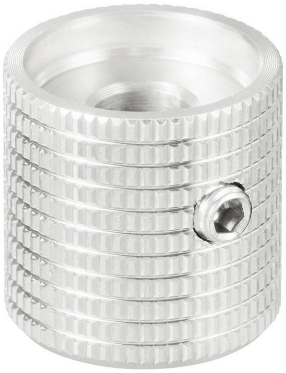 Produktbild: TRU COMPONENTS TC-11613848 Drehknopf mit Knopfmarkierung Silber (&Oslash; x H) 17 mm x 17 mm Aluminium 1 St.