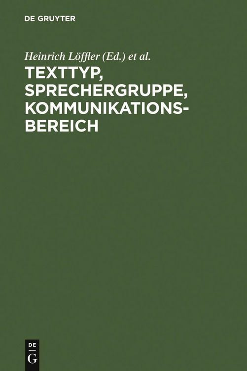Produktbild: Texttyp, Sprechergruppe, Kommunikationsbereich