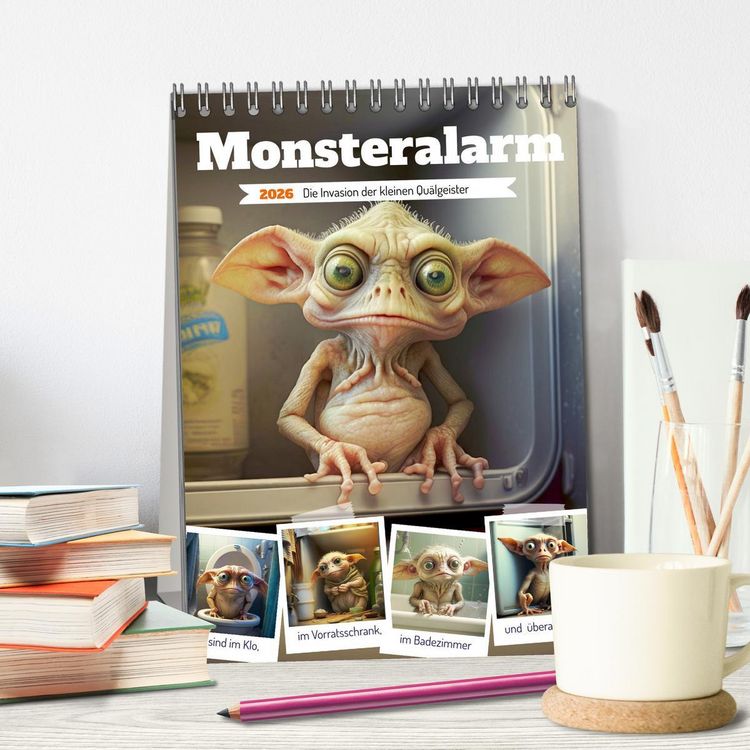 Produktbild: Monsteralarm. Die Invasion der kleinen Qu&auml;lgeister (Tischkalender 2026 DIN A5 hoch), CALVENDO Monatskalender