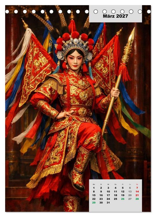 Produktbild: Masken und Magie &ndash; Die Gesichter der Peking-Oper (Tischkalender 2027 DIN A5 hoch), CALVENDO Monatskalender