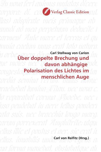 Produktbild: Stellwag von Carion, C: &Uuml;ber doppelte Brechung und davon abh