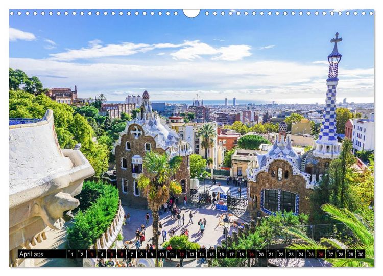 Produktbild: Barcelona - &Uuml;ber den D&auml;chern Kataloniens (Wandkalender 2026 DIN A3 quer), CALVENDO Monatskalender