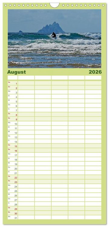 Produktbild: Familienplaner 2026 - Skellig Coast - Irlands sch&ouml;nste K&uuml;ste mit 5 Spalten (Wandkalender, 21 x 45 cm) CALVENDO
