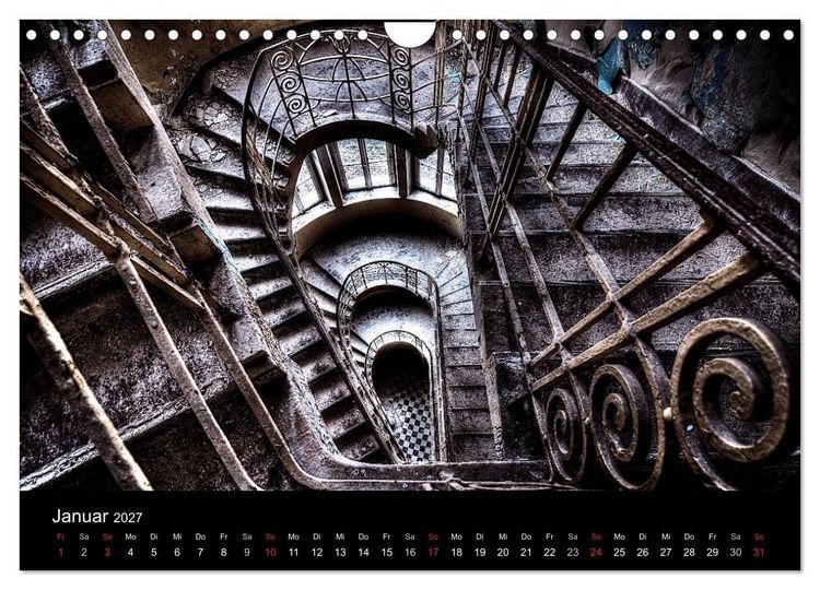 Produktbild: Verlassene Orte - Die sch&ouml;nsten Treppenh&auml;user (Wandkalender 2027 DIN A4 quer), CALVENDO Monatskalender