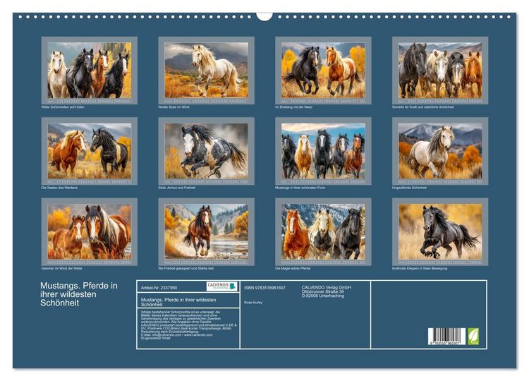Produktbild: Mustangs. Pferde in ihrer wildesten Sch&ouml;nheit (Wandkalender 2027 DIN A2 quer), CALVENDO Monatskalender