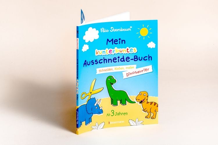 Produktbild: Mein kunterbuntes Ausschneidebuch - Dinosaurier. Schneiden, kleben, malen f&uuml;r Kinder ab 3 Jahren. Mit Scherenf&uuml;hrerschein