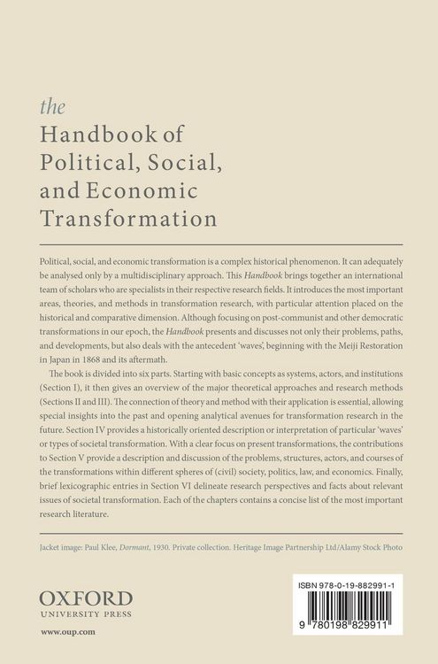 Produktbild: Handbook of Political, Social, and Economic Transformation