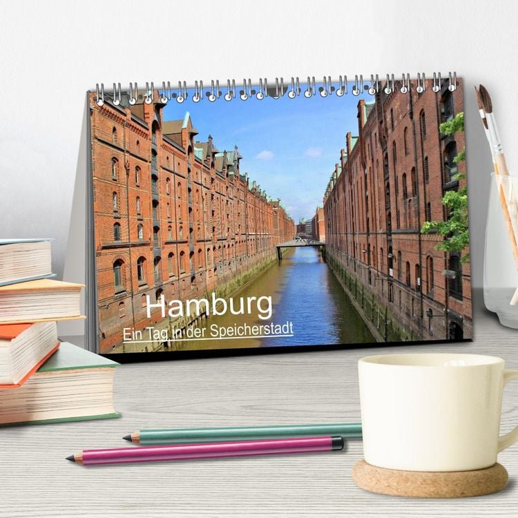 Produktbild: Hamburg - Ein Tag in der Speicherstadt (Tischkalender 2026 DIN A5 quer), CALVENDO Monatskalender