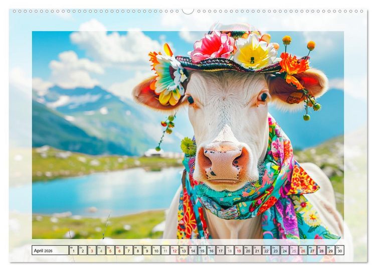 Produktbild: Haute Kuh-ture f&uuml;r das Rind von Welt! Modische K&uuml;he voll im Trend (Wandkalender 2026 DIN A2 quer), CALVENDO Monatskalender