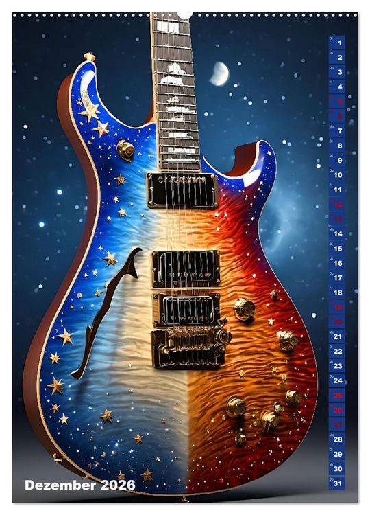 Produktbild: Traumhafte Gitarren (hochwertiger Premium Wandkalender 2026 DIN A2 hoch), Kunstdruck in Hochglanz