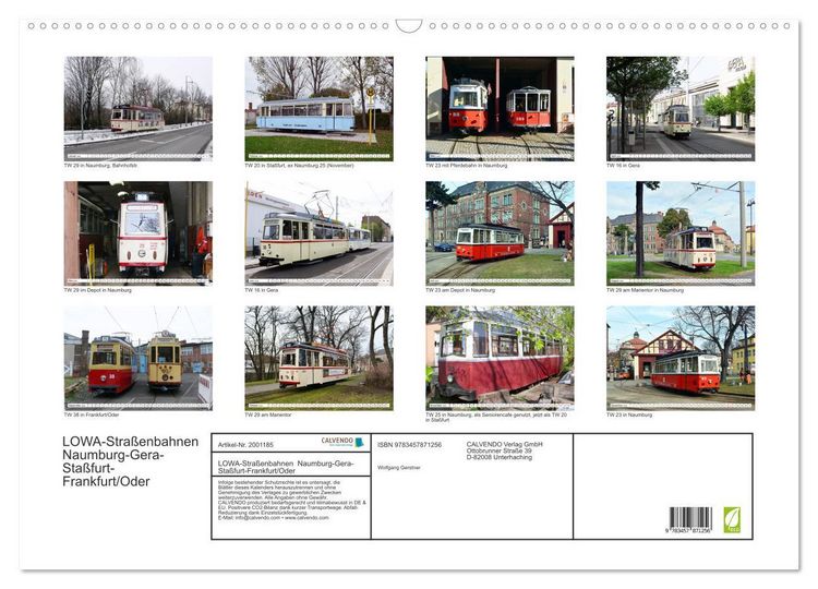 Produktbild: LOWA-Stra&szlig;enbahnen Naumburg-Gera-Sta&szlig;furt-Frankfurt/Oder (Wandkalender 2026 DIN A2 quer), CALVENDO Monatskalender