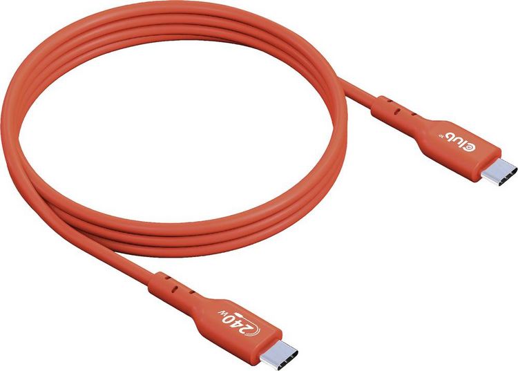 Produktbild: Club3D USB-C&reg; Kabel USB 2.0 USB-C&reg; Stecker 1.00m Orange CAC-1511