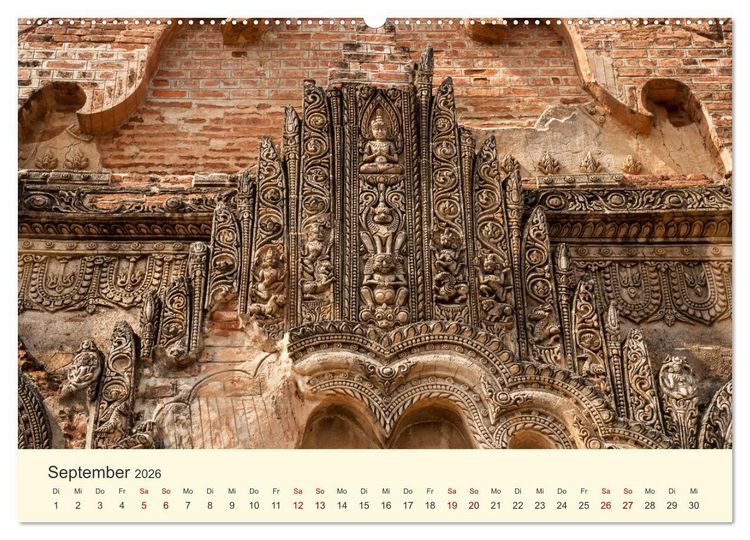 Produktbild: Bagan - Pagode im Wald (hochwertiger Premium Wandkalender 2026 DIN A2 quer), Kunstdruck in Hochglanz
