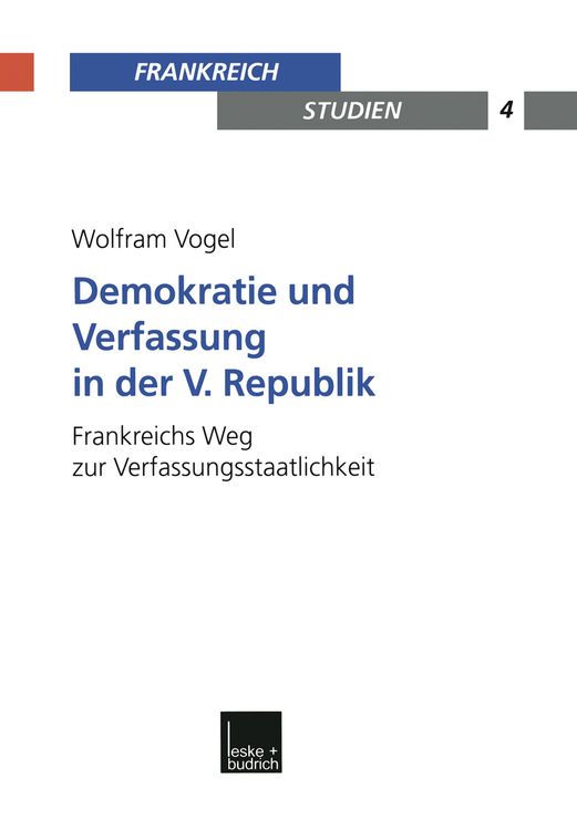 Produktbild: Demokratie und Verfassung in der V. Republik