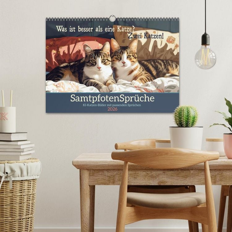 Produktbild: Samtpfotenspr&uuml;che (Wandkalender 2026 DIN A3 quer), CALVENDO Monatskalender