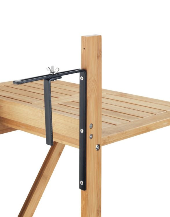Produktbild: Bambus Balkon-Klapptisch Mod. Waikiki, zum Einh&auml;ngen an Balkongel&auml;nder