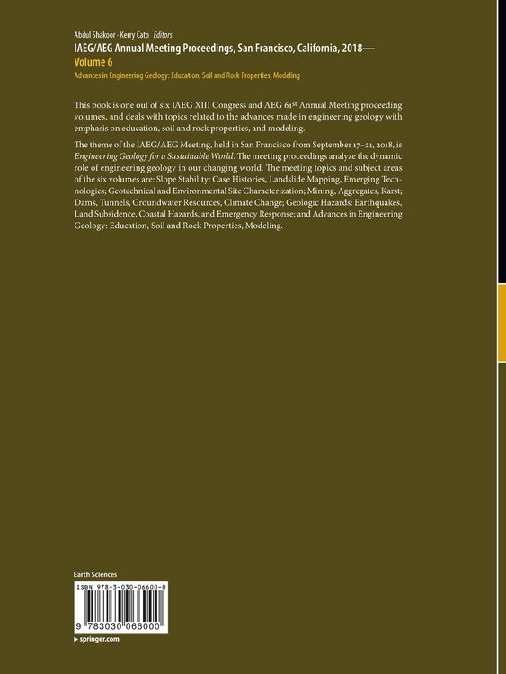 Produktbild: IAEG/AEG Annual Meeting Proceedings, San Francisco, California, 2018&mdash;Volume 6