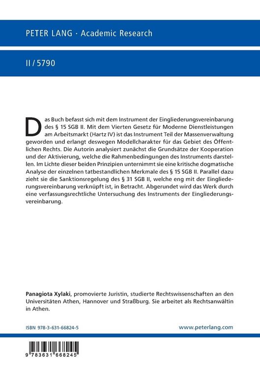 Produktbild: Die Eingliederungsvereinbarung nach &sect; 15 SGB II