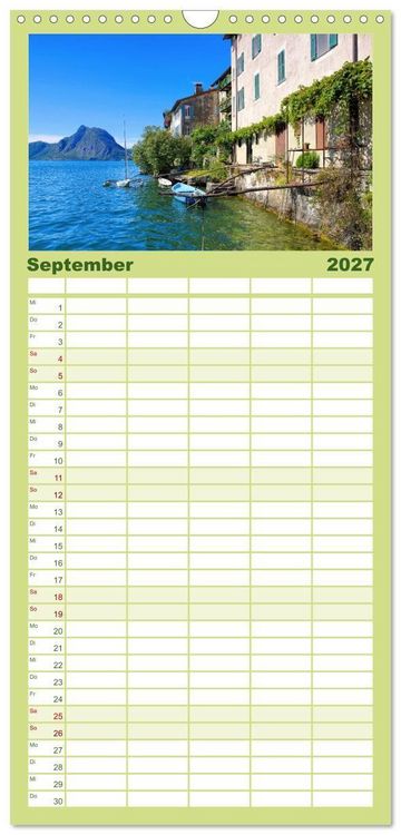 Produktbild: Familienplaner 2027 - Gandria - Malerisches Dorf am Luganer See mit 5 Spalten (Wandkalender, 21 x 45 cm) CALVENDO