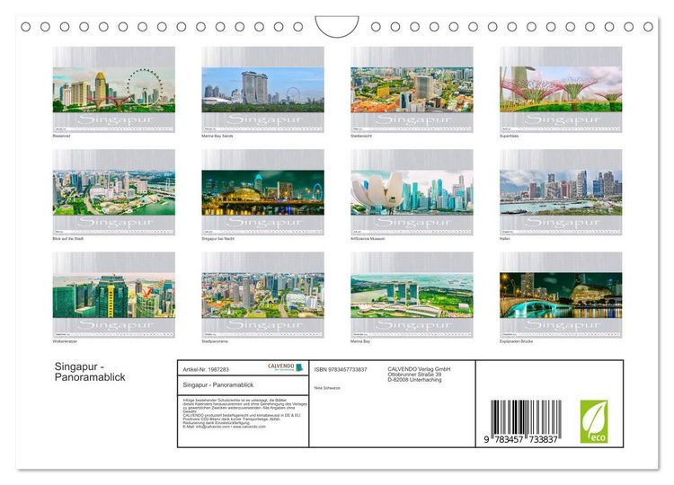 Produktbild: Singapur - Panoramablick (Wandkalender 2026 DIN A4 quer), CALVENDO Monatskalender