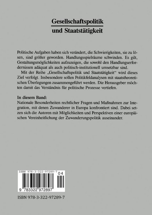 Produktbild: Zuwanderungspolitik in Europa