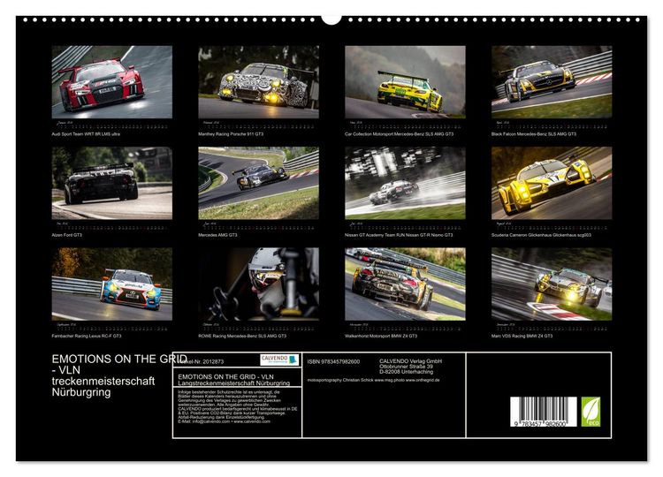 Produktbild: EMOTIONS ON THE GRID - VLN Langstreckenmeisterschaft N&uuml;rburgring (hochwertiger Premium Wandkalender 2026 DIN A2 quer), Kunstdruck in Hochglanz
