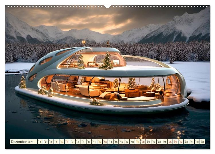 Produktbild: Hausboote Wohn Fantasien (hochwertiger Premium Wandkalender 2026 DIN A2 quer), Kunstdruck in Hochglanz