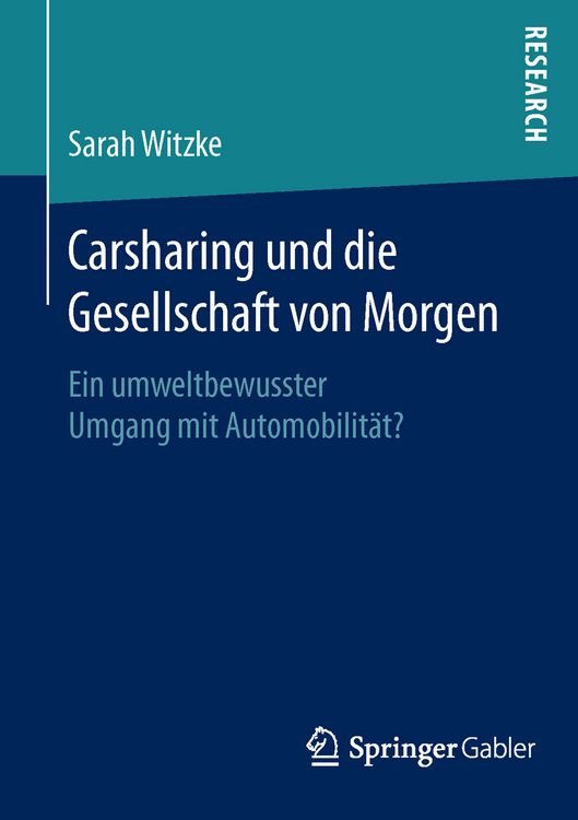 Produktbild: Carsharing und die Gesellschaft von Morgen