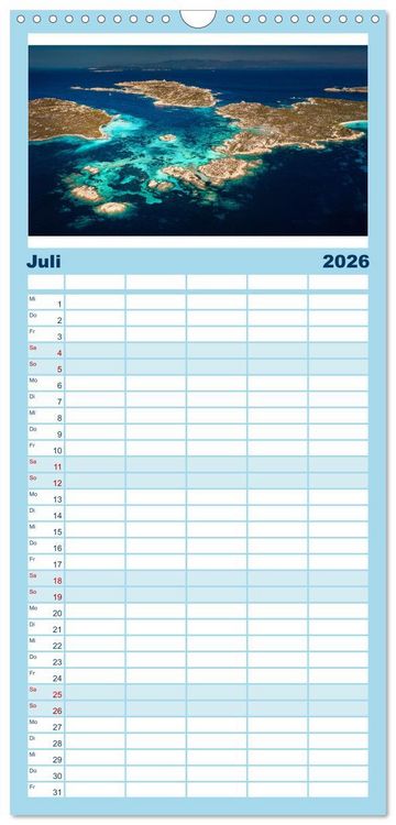 Produktbild: Familienplaner 2026 - Sardinien - Karibik des Mittelmeers mit 5 Spalten (Wandkalender, 21 x 45 cm) CALVENDO