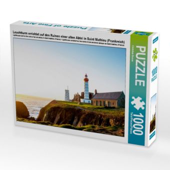 Produktbild: CALVENDO Puzzle Leuchtturm errichtet auf den Ruinen einer alten Abtei in Saint Mathieu (Frankreich) 1000 Teile Puzzle quer | 1000 Teile Lege-Gr&ouml;&szlig;e 64 &times; 48 cm Foto-Puzzle f&uuml;r gl&uuml;ckliche Stunden