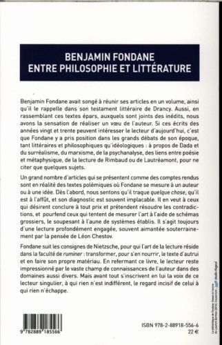 Produktbild: Benjamin Fondane : entre philosophie et litt&eacute;rature