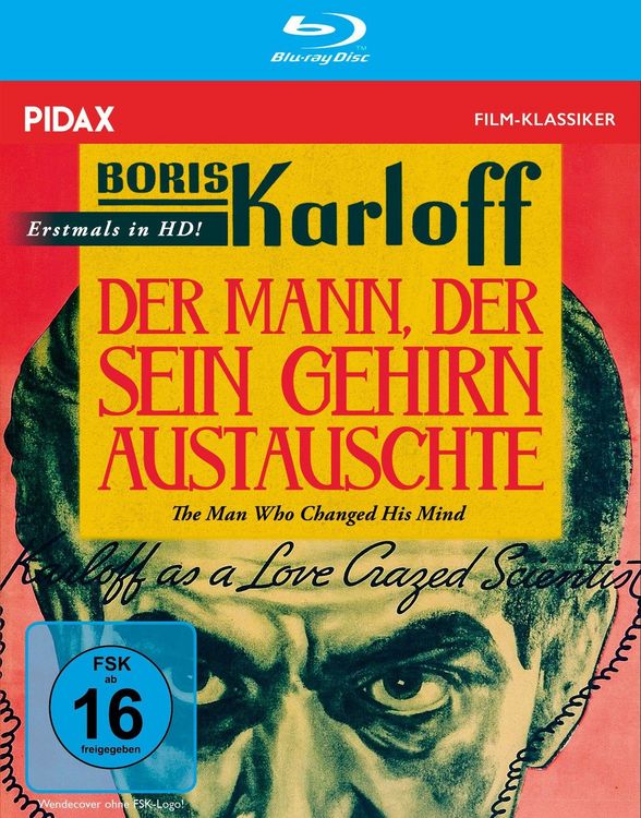 Produktbild: Der Mann, der sein Gehirn austauschte (The man who changed his mind) / Horror-Klassiker mit &bdquo;Frankenstein&ldquo; Boris Karloff + Bonusfilm (Pidax Film-Klassiker)