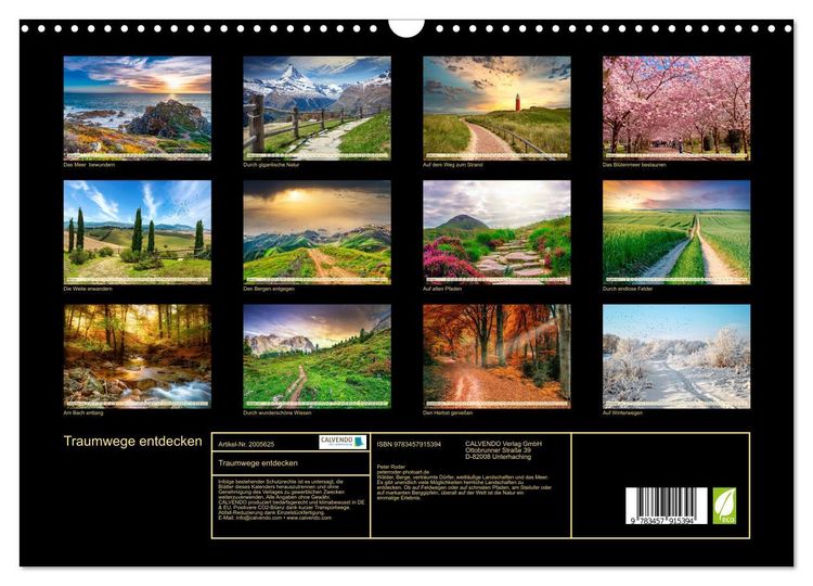 Produktbild: Traumwege entdecken (Wandkalender 2026 DIN A3 quer), CALVENDO Monatskalender