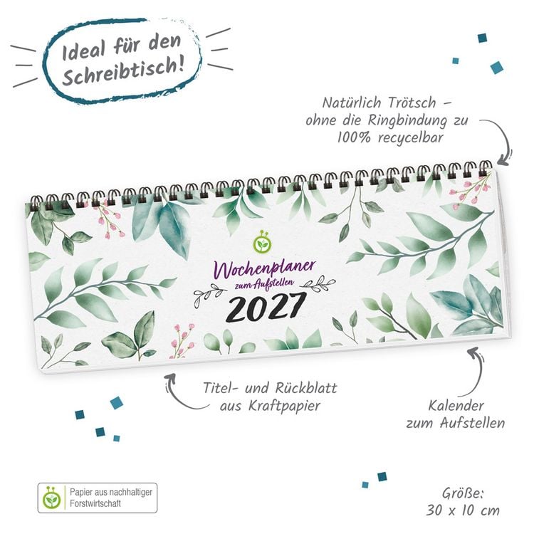 Produktbild: TR&Ouml;TSCH - Wochenplaner zum Aufstellen Natur 2027