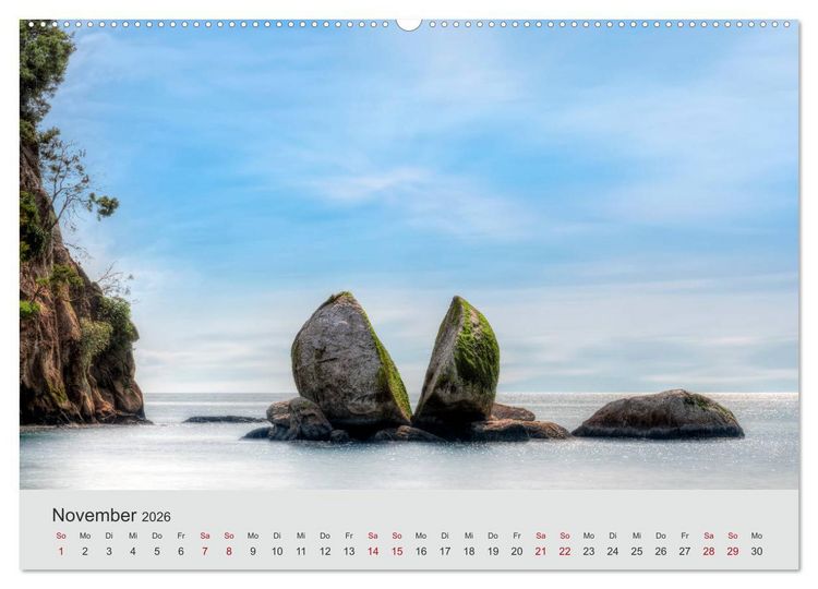 Produktbild: Neuseeland - Eine fotografische Rundreise von Nord nach S&uuml;d (Wandkalender 2026 DIN A2 quer), CALVENDO Monatskalender