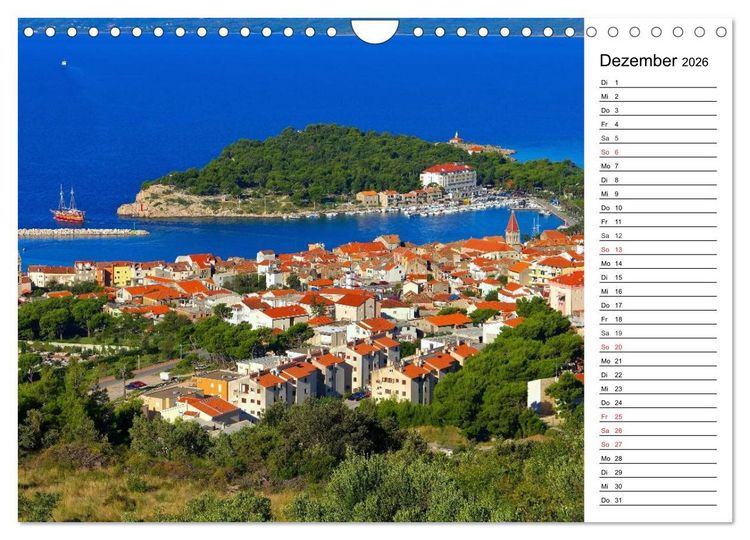 Produktbild: Makarska Riviera - Malerische Urlaubsorte in Dalmatien (Wandkalender 2026 DIN A4 quer), CALVENDO Monatskalender