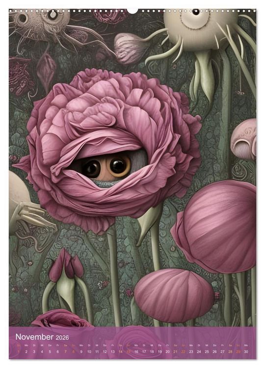 Produktbild: Rosige Aussichten - Diese Blumen beobachten dich auf Schritt und Tritt (hochwertiger Premium Wandkalender 2026 DIN A2 hoch), Kunstdruck in Hochglanz