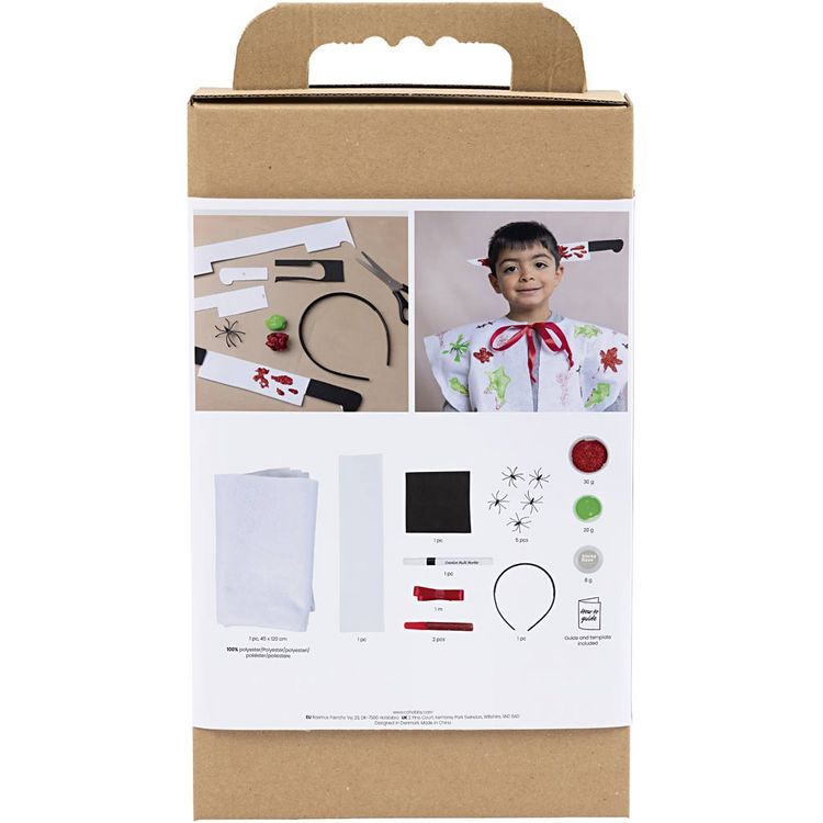 Produktbild: Creativ Company Kreativ Set Gruseliges Kost&uuml;m, Umhang und Stirnband, sortierte Farben
