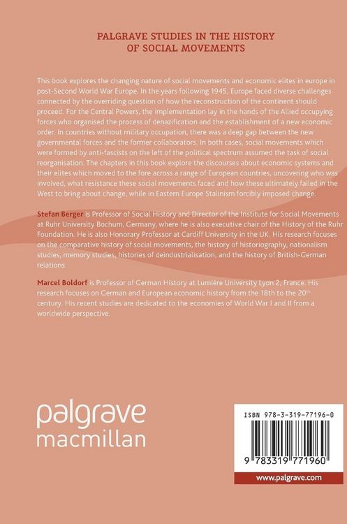 Produktbild: Social Movements and the Change of Economic Elites in Europe after 1945