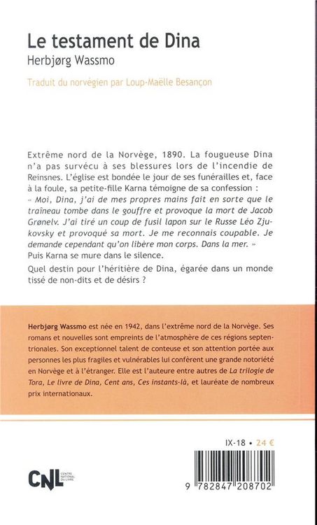 Produktbild: Le testament de Dina
