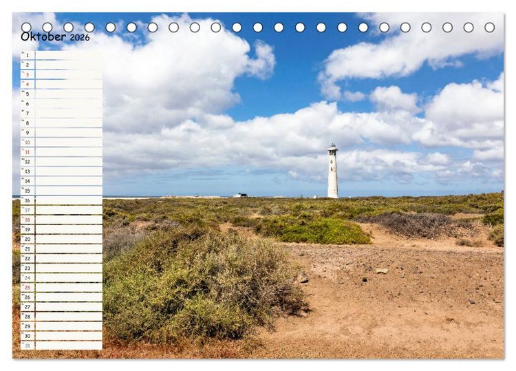 Produktbild: FUERTEVENTURA Geburtstagskalender mit Planerfunktion (Tischkalender 2026 DIN A5 quer), CALVENDO Monatskalender