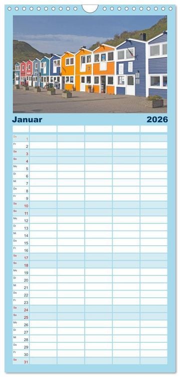 Produktbild: Familienplaner 2026 - Helgoland - idyllische Nordseeinsel mit 5 Spalten (Wandkalender, 21 x 45 cm) CALVENDO