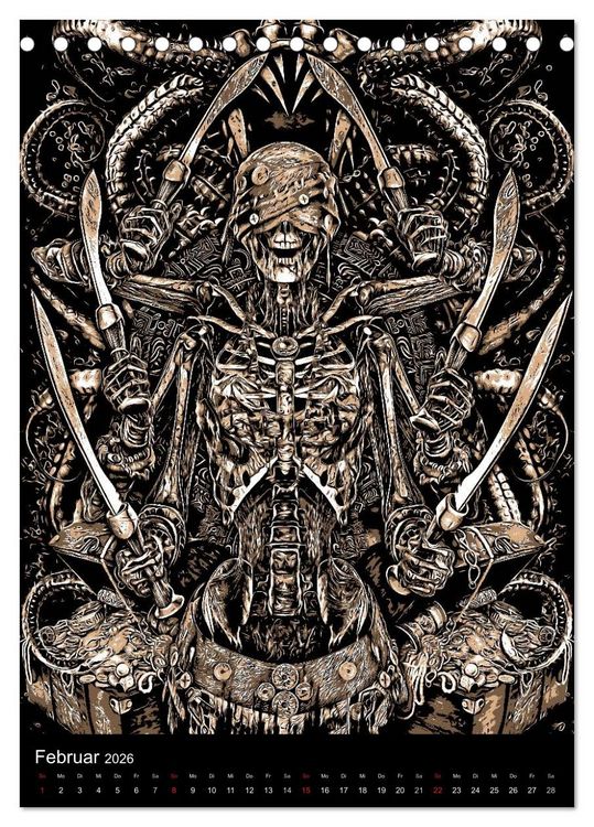 Produktbild: BLOODBOY/ HORROR ILLUSTRATION V1 (Tischkalender 2026 DIN A5 hoch), CALVENDO Monatskalender