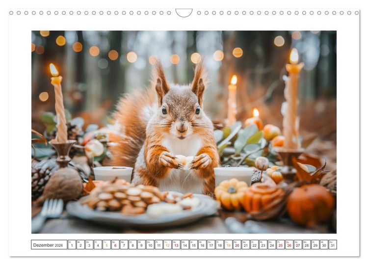 Produktbild: Lustige Eichh&ouml;rnchen (Wandkalender 2026 DIN A3 quer), CALVENDO Monatskalender
