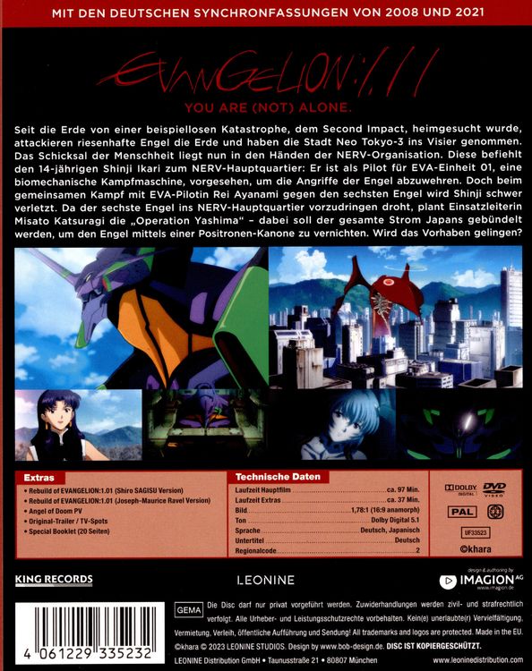 Produktbild: Evangelion: 1.11 - You are (not) alone - Mediabook - Special Edition