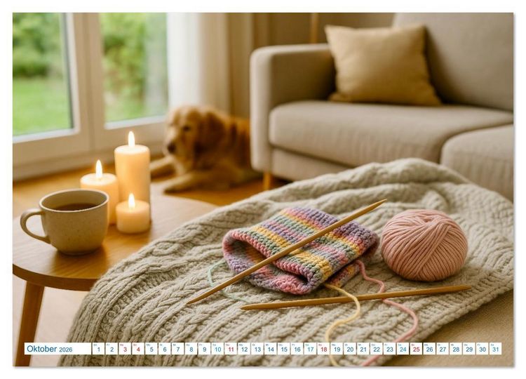 Produktbild: Stricken und Wolle (Wandkalender 2026 DIN A2 quer), CALVENDO Monatskalender