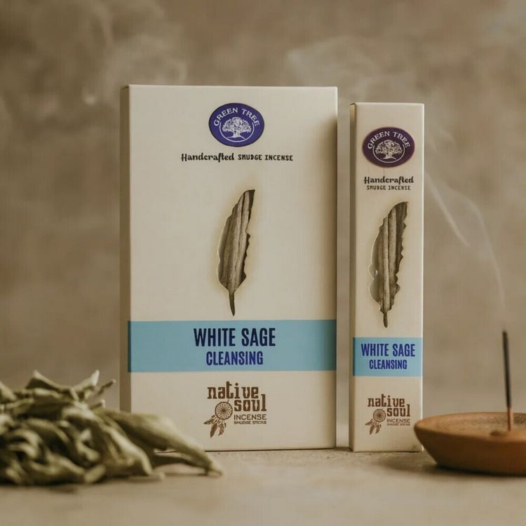 Produktbild: Green Tree Native Soul Smudge Incense "White Sage Cleansing" 15gr. (8 Sticks)