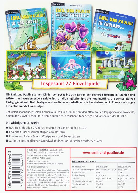 Emil und Pauline 3 in 1 Bundle - Deutsch und Mathe für die 2. Klasse (PC+Mac)